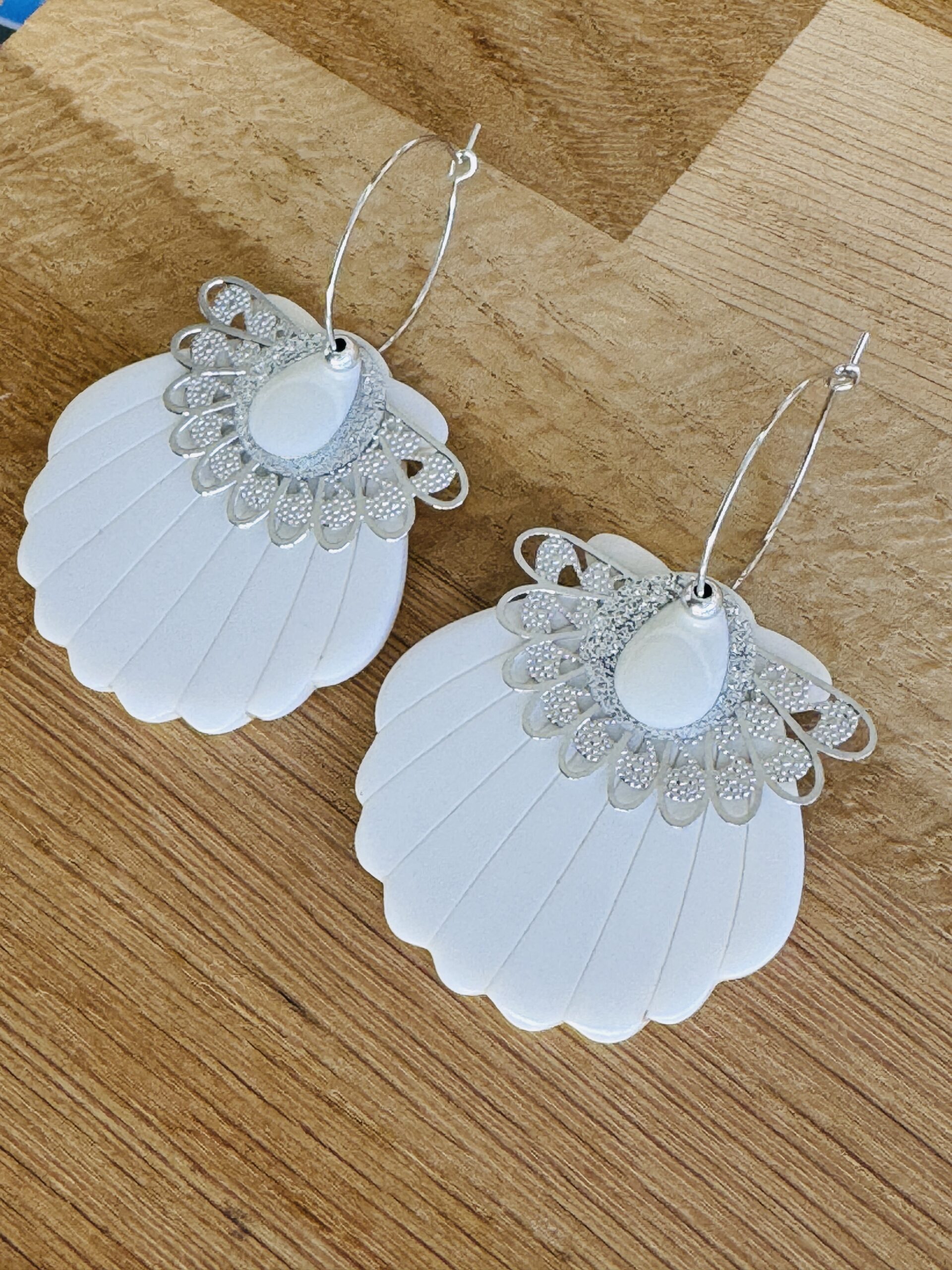 Boucles d’Oreilles SOLENE blanc