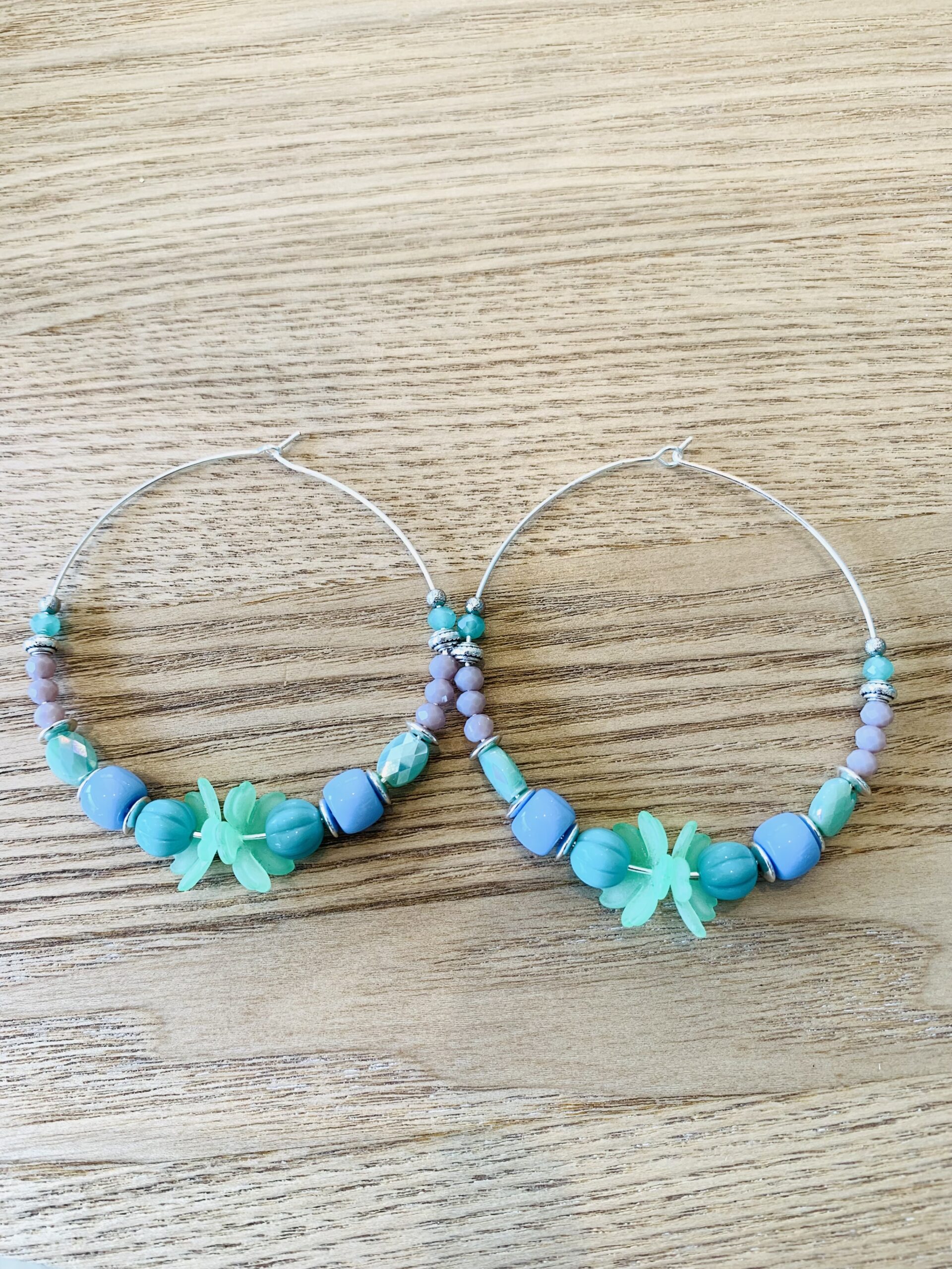 Boucles d’oreilles SPIRIT vert d’eau, multicolore