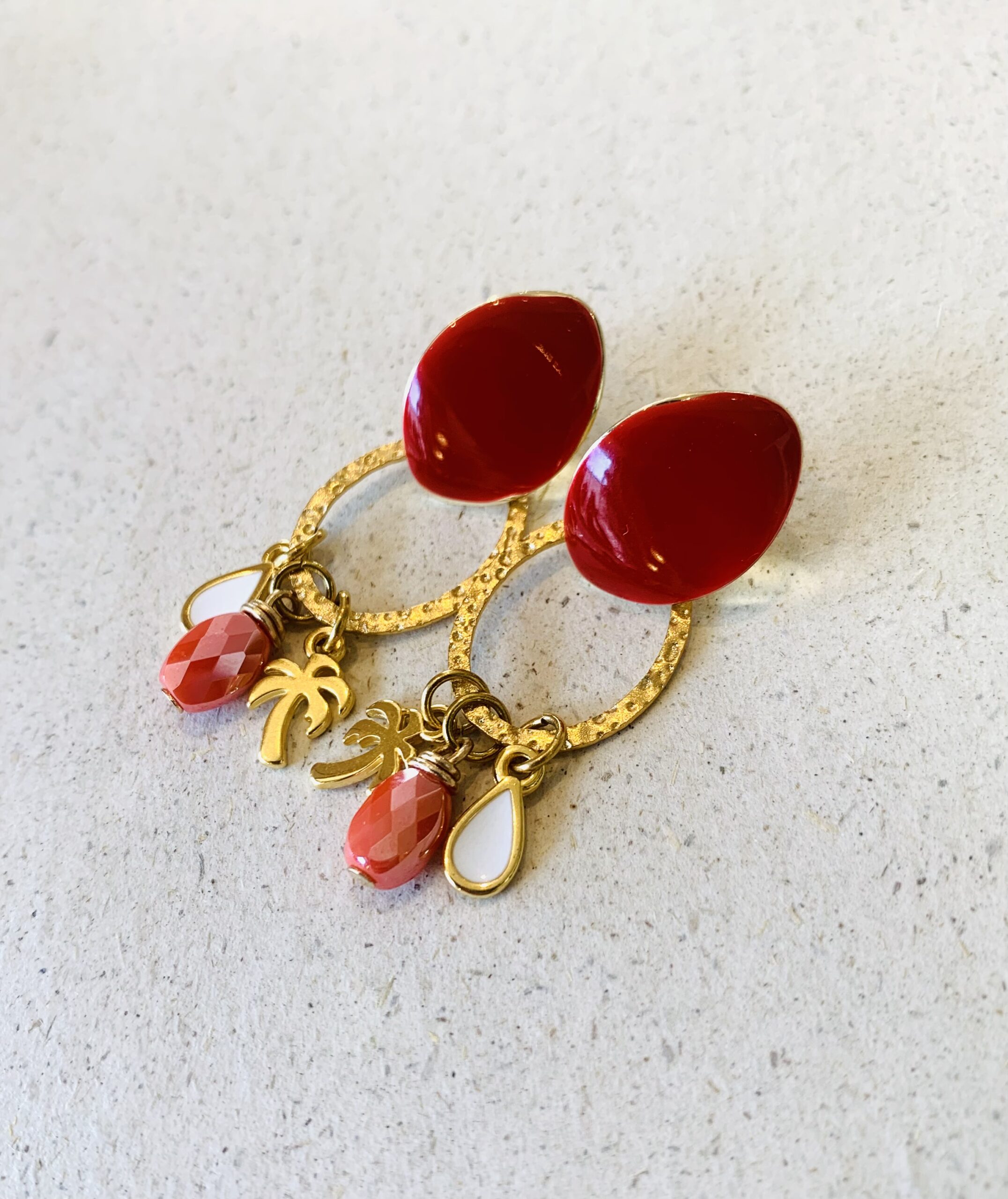 Boucles d’oreilles NADIA rouge