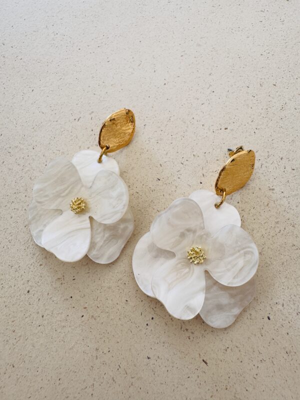 Boucles d'oreilles LÏNIA blanc