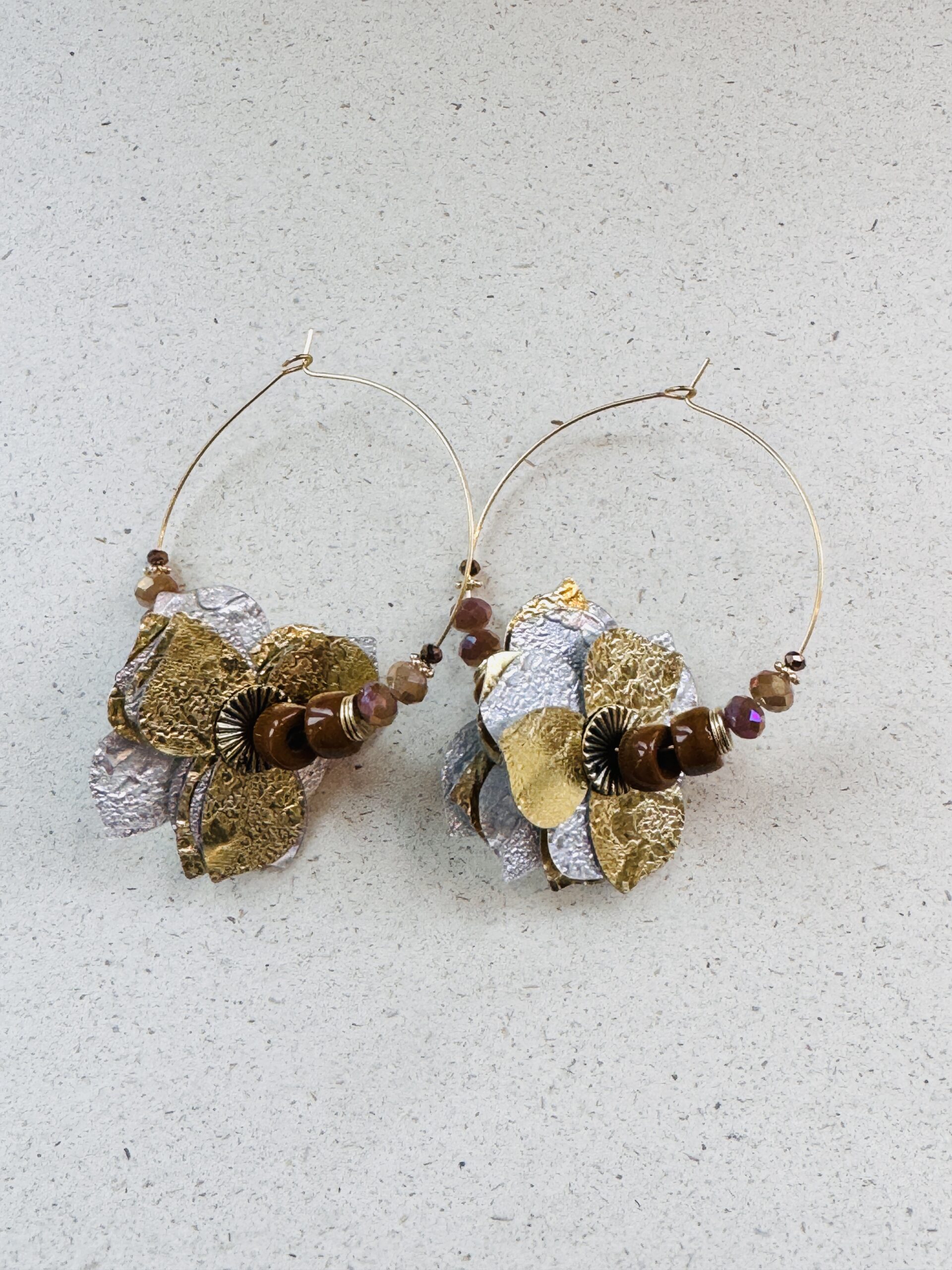 Boucles d’oreilles MERVEILLES marron