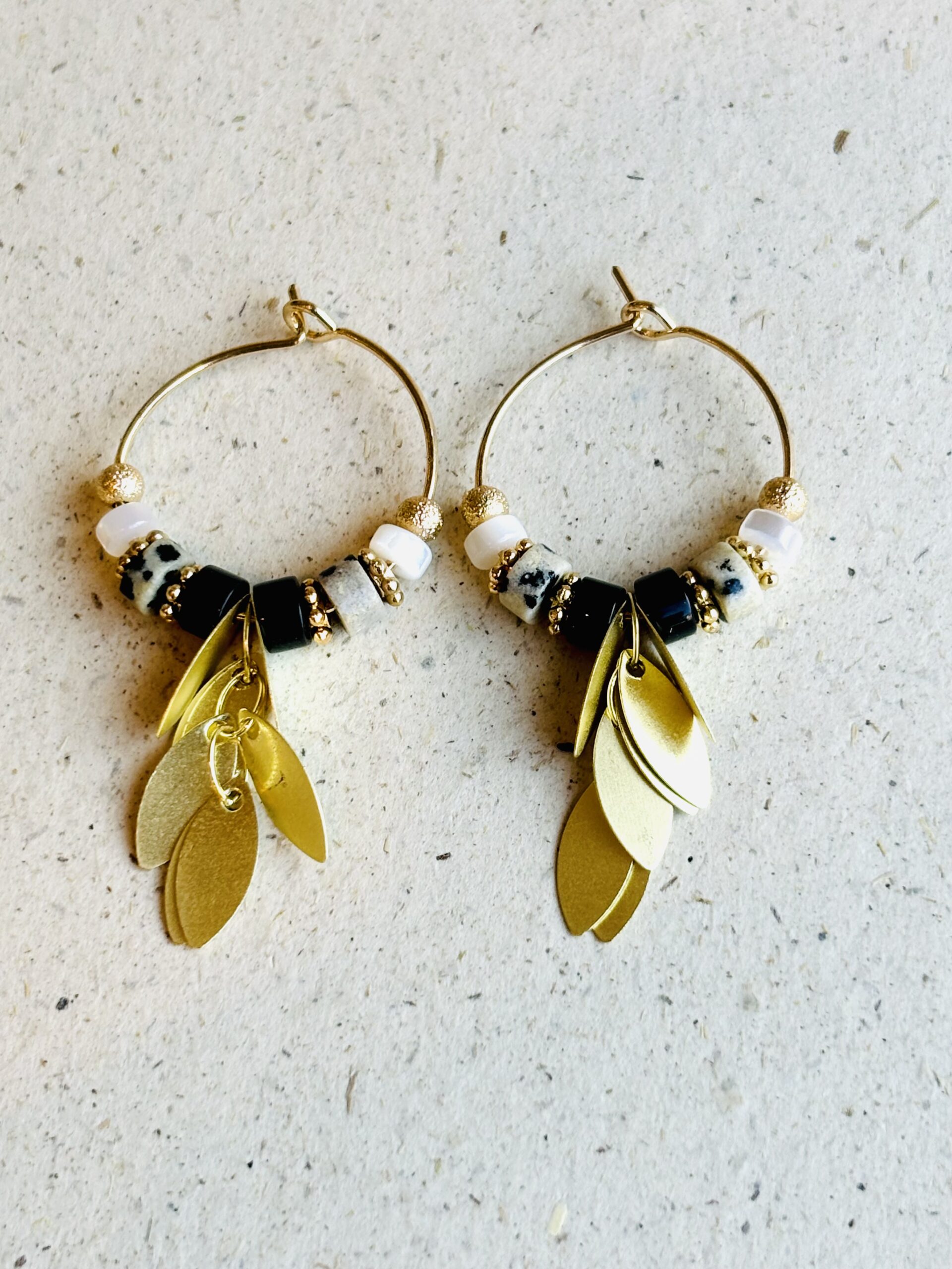 Boucles d’oreilles GLYPHE noir