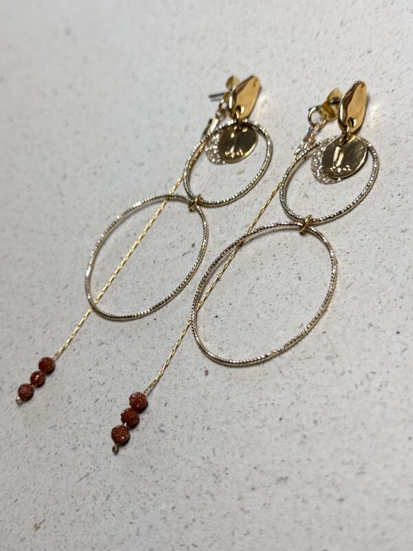 Boucles d'oreilles ALBERTINE marron