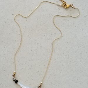 Collier EUGENIE blanc, noir