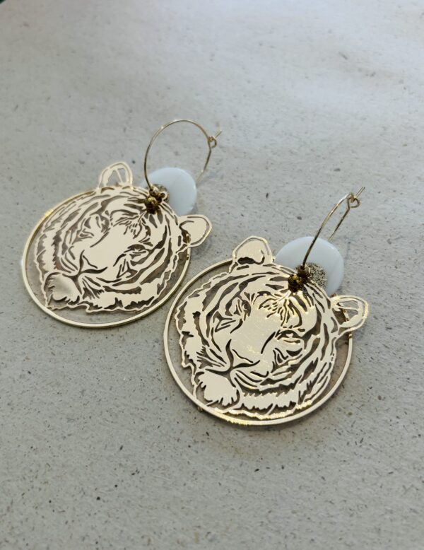 Boucles d'oreilles TIGER blanc