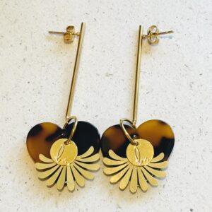Boucles d'oreilles SOLAIRE marron