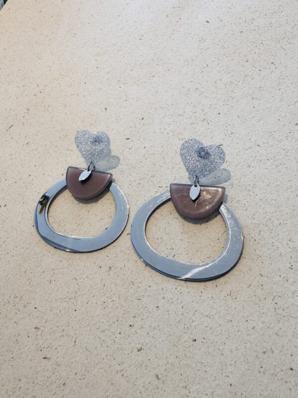 Boucles d'oreilles LORELEI gris – Image 3