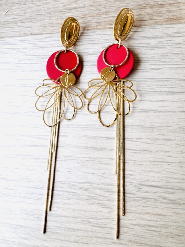 Boucles d'oreilles ELEGANTE rouge