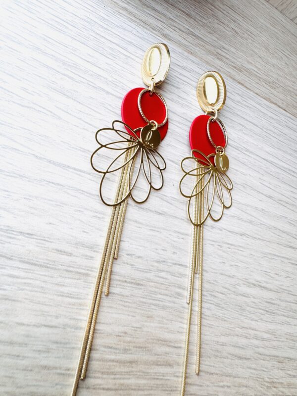 Boucles d'oreilles ELEGANTE rouge – Image 2