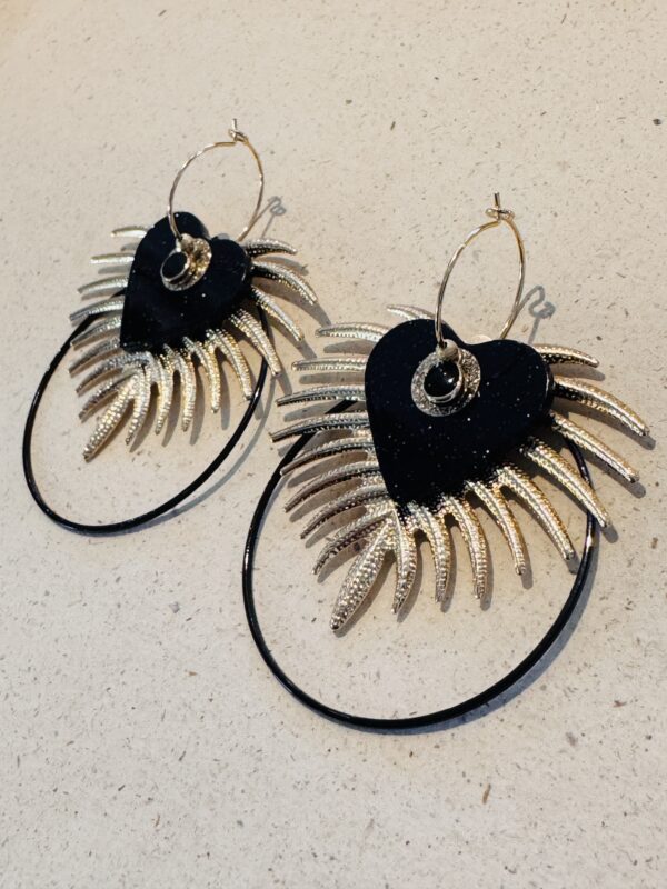 Boucles d'oreilles POSITIVE noir – Image 3