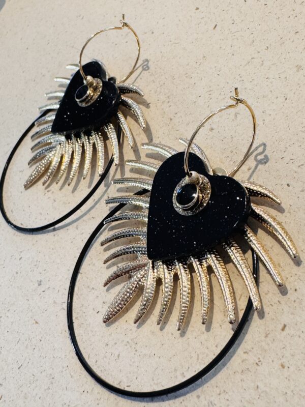 Boucles d'oreilles POSITIVE noir – Image 2