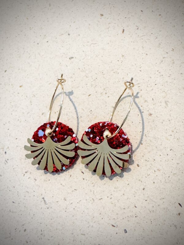 Boucles d'oreilles CREATIVE rouge – Image 3