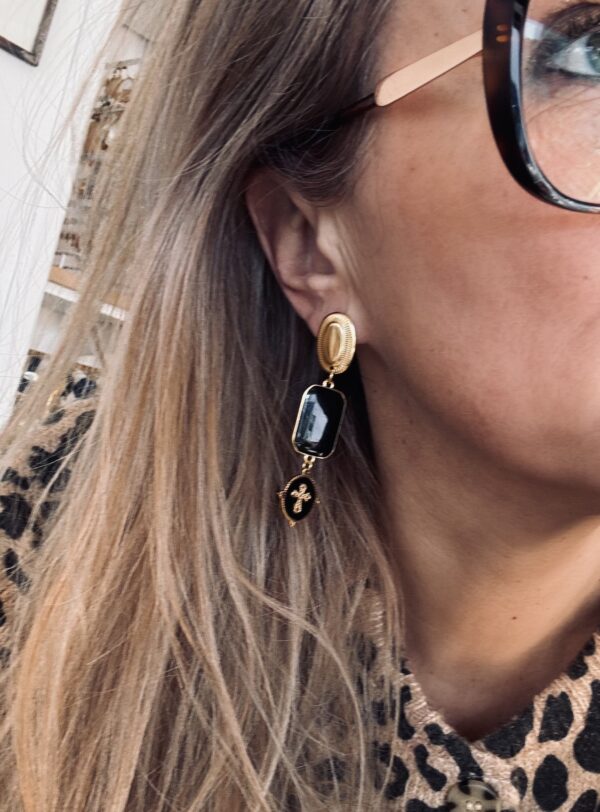 Boucles d'oreilles AUDACIEUSE noir – Image 3