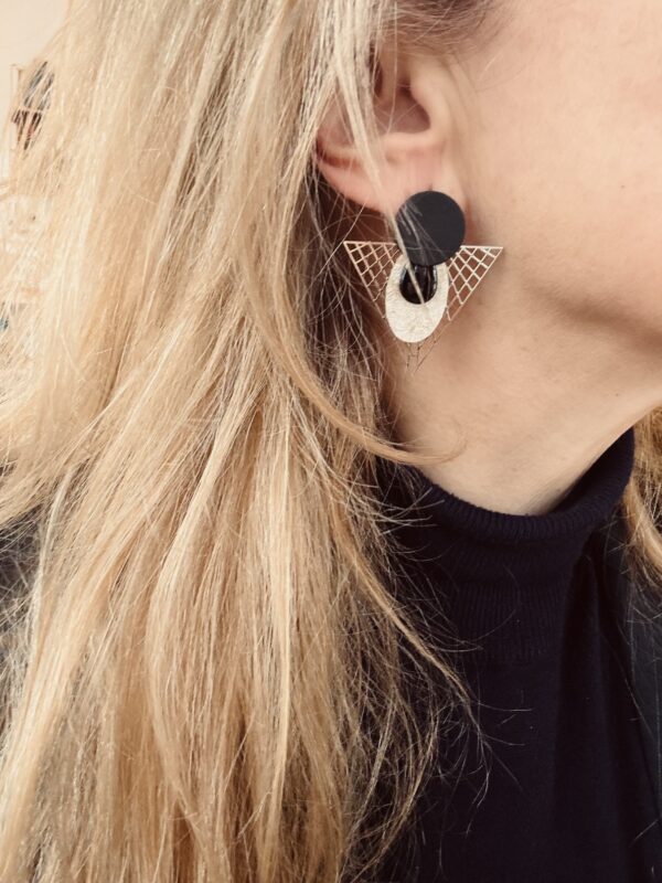 Boucles d'oreilles MIA noir – Image 3