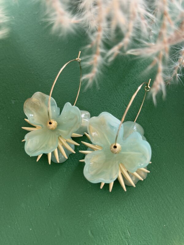 Boucles d'oreilles CLODINE vert d'eau