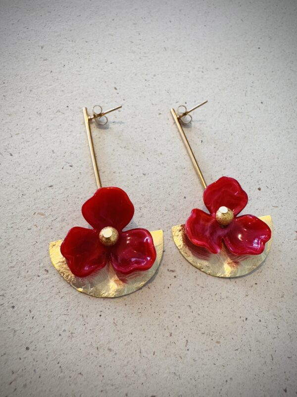 Boucles d'oreilles PAOLINA rouge