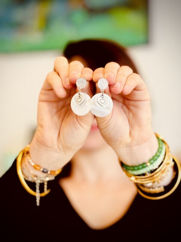 Boucles d'oreilles AUTHENTIQUE blanc