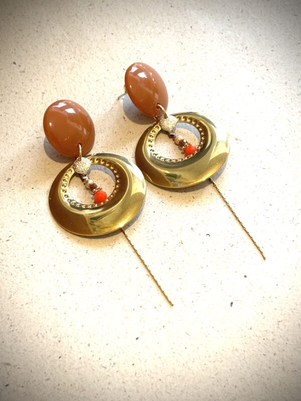 Boucles d'oreilles JACQUELINE marron – Image 2