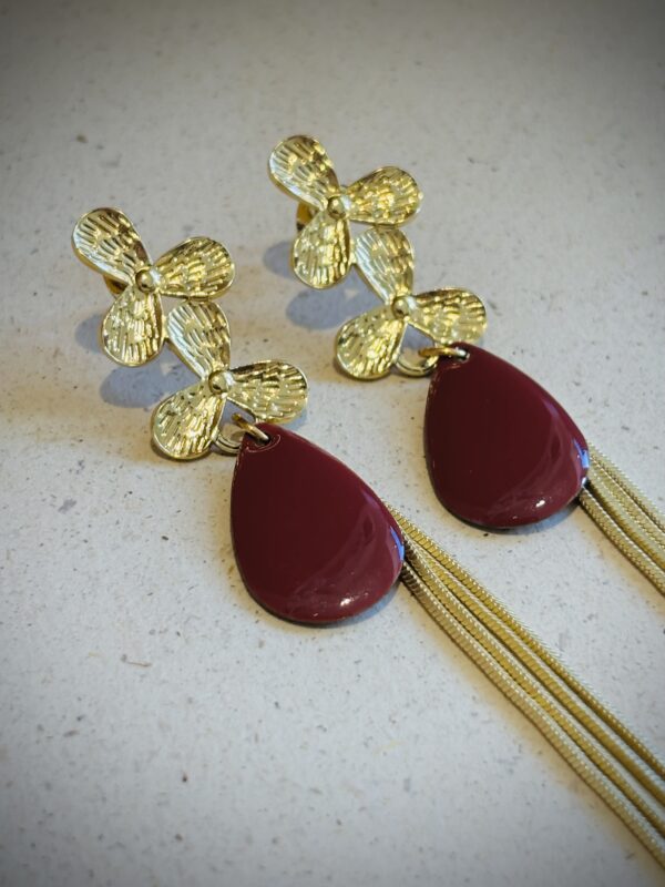 Boucles d'oreilles LISA bordeaux – Image 2