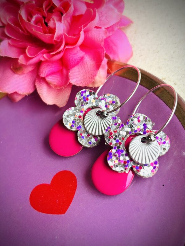 Boucles d'oreilles LINDA rose – Image 3
