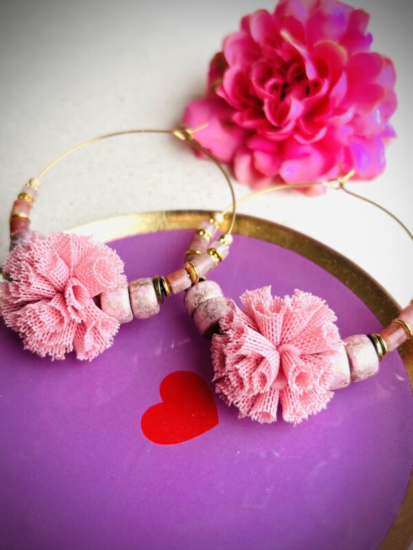 Boucles d'oreilles JANYS rose – Image 3