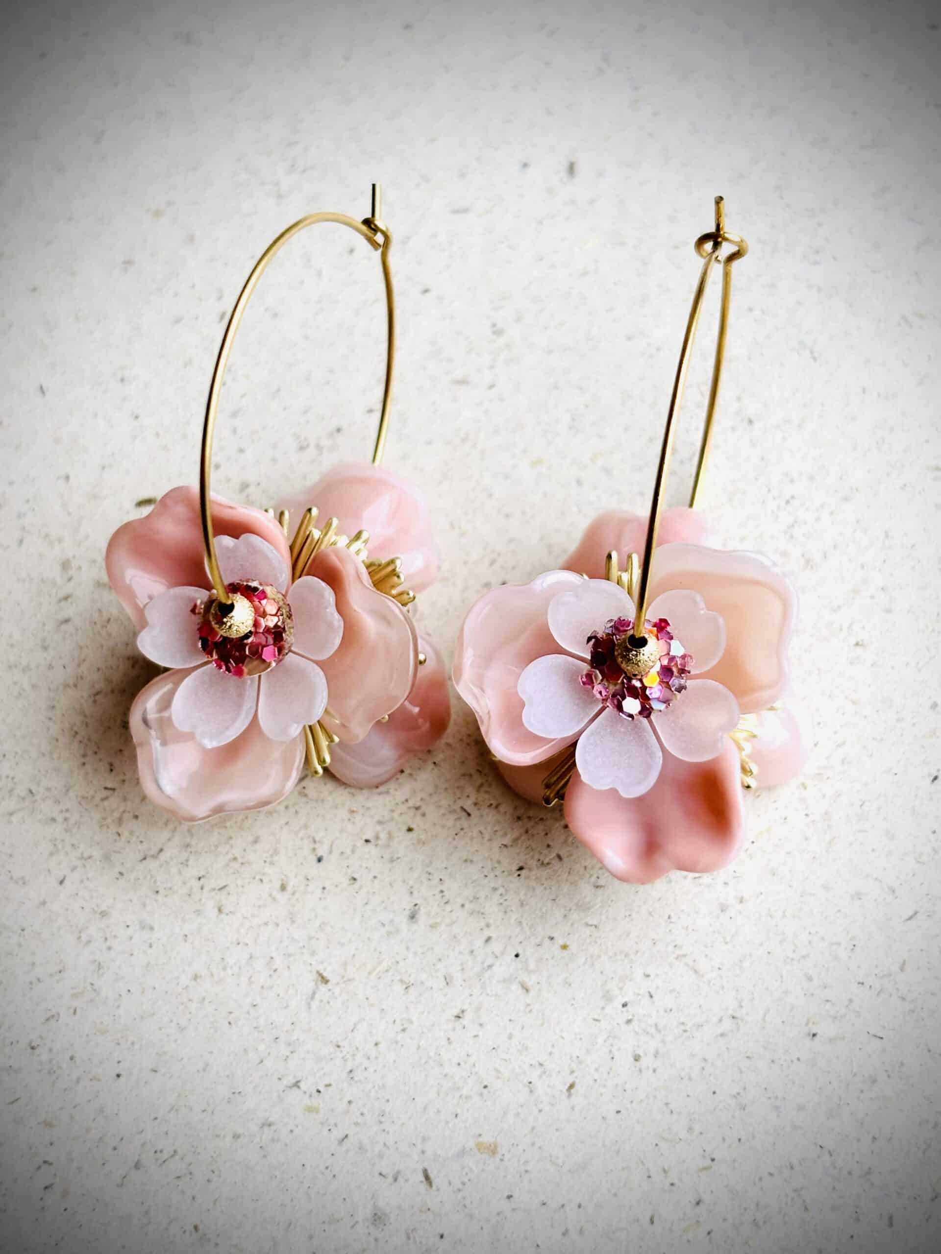 Boucles d’oreilles JOANE rose