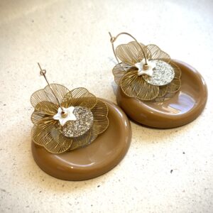 Boucles d'oreilles BRIDGET marron