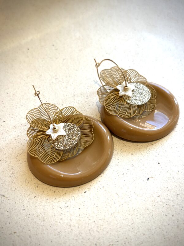 Boucles d'oreilles BRIDGET marron