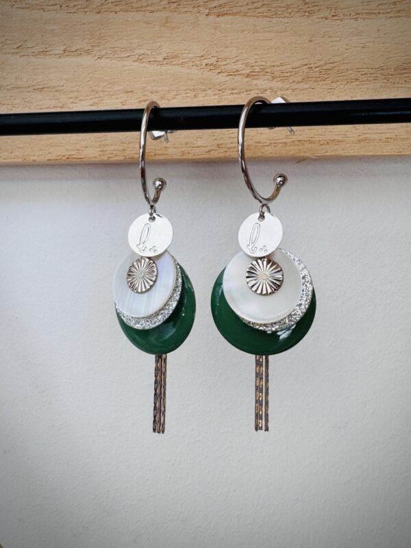 Boucles d'oreilles JADE vert d'eau
