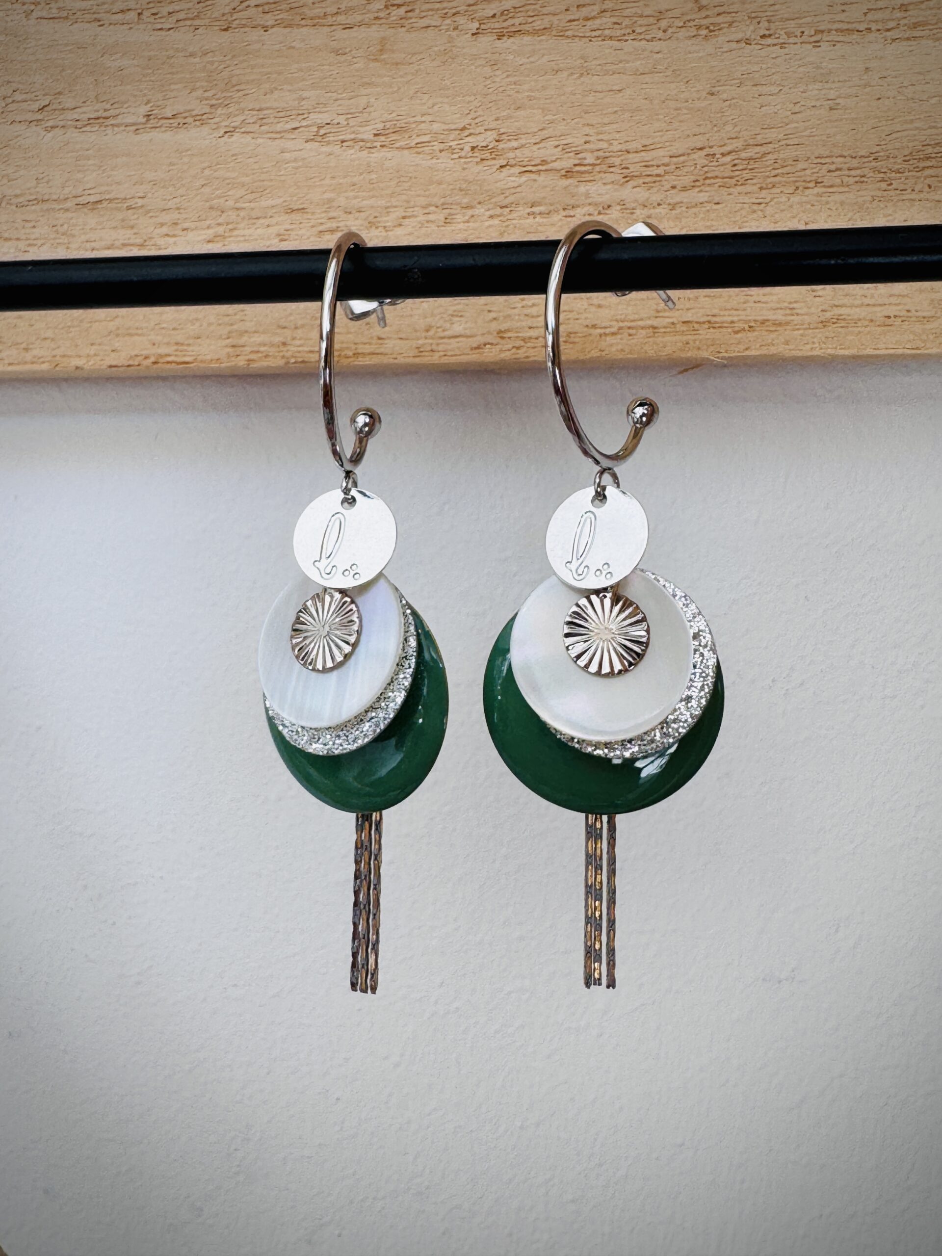 Boucles d’oreilles JADE vert d’eau