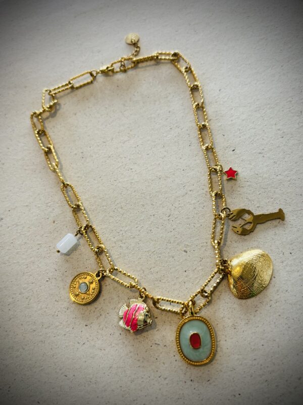 Collier TESS rose multicolore