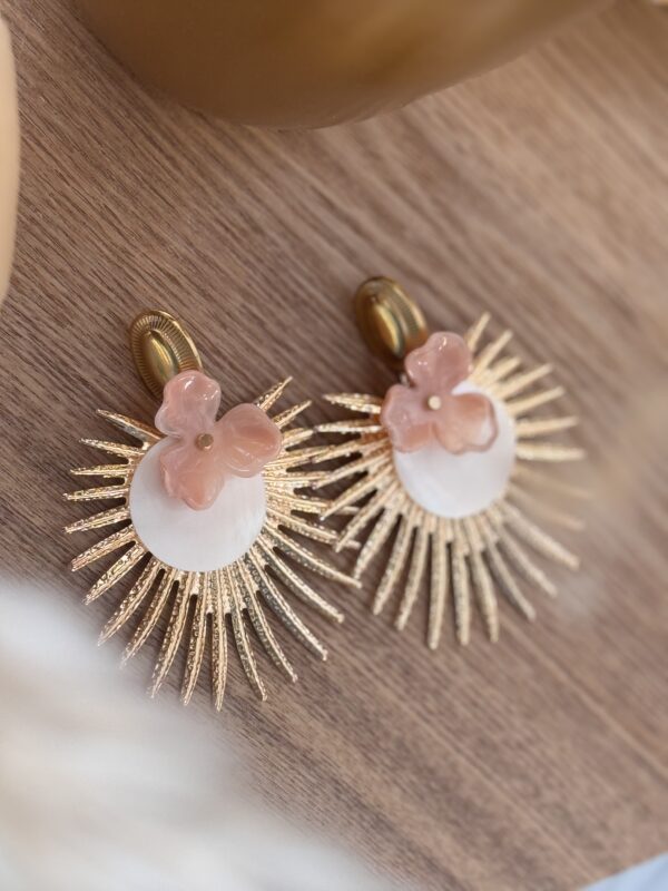 Boucles d'oreilles CAPUCINE rose – Image 2