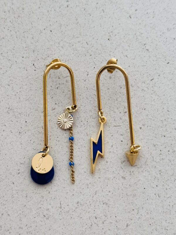 Boucles d'oreilles ORIGINALE bleu – Image 2