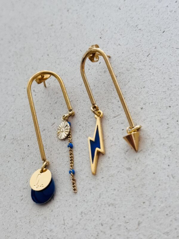 Boucles d'oreilles ORIGINALE bleu – Image 3
