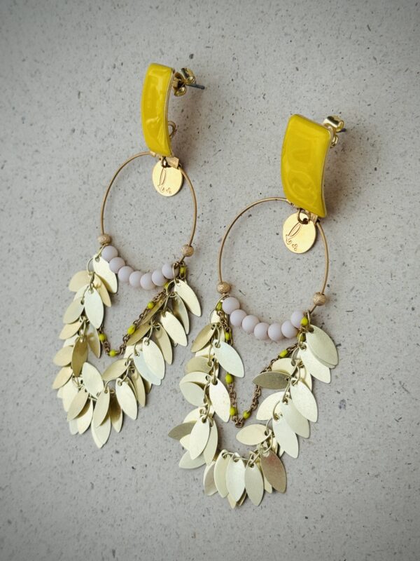 Boucles d'oreilles GAIA jaune – Image 2