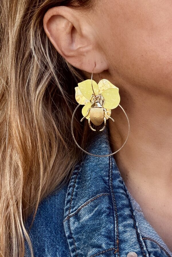 Boucles d'oreilles NEFERTITI jaune – Image 3
