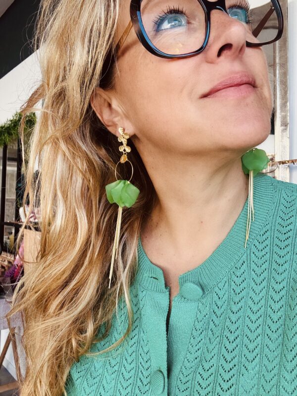 Boucles d'oreilles ORANE vert – Image 3