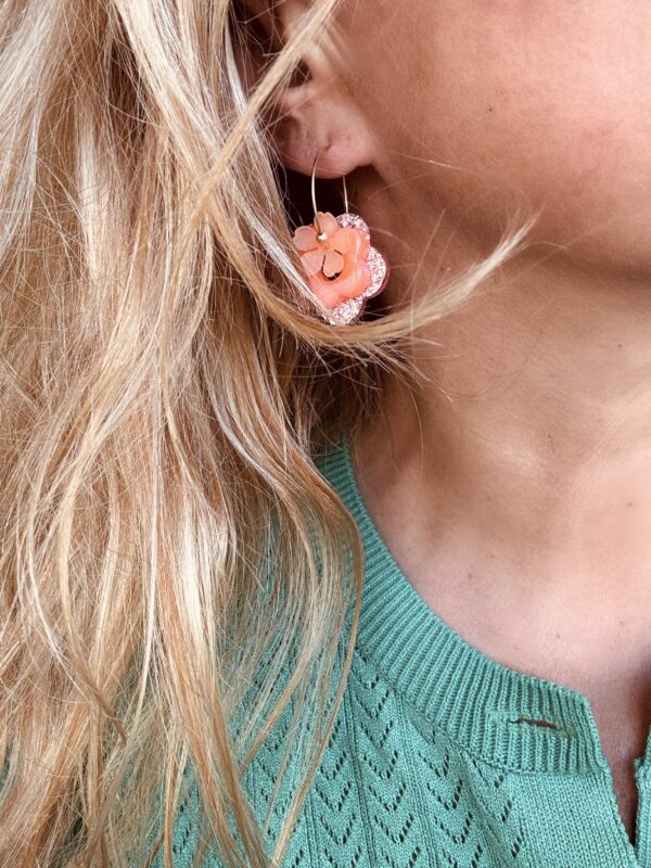 Boucles d'oreilles LAURETTE rose,orange – Image 3