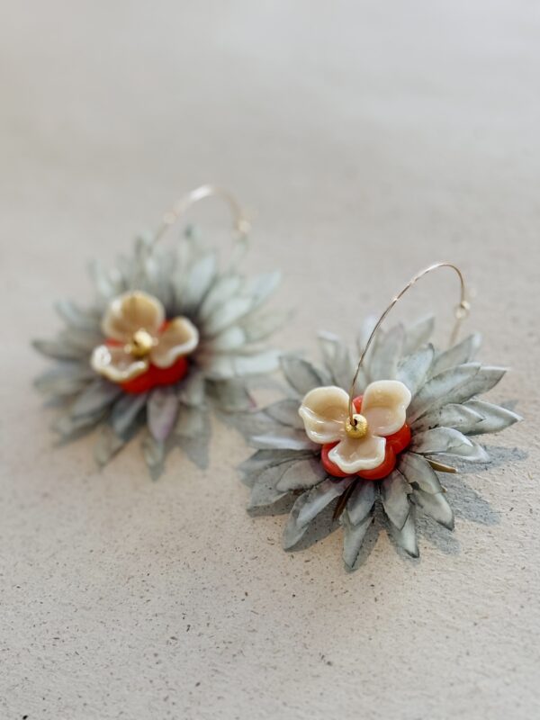 Boucles d'oreilles CALYPSO gris, orange