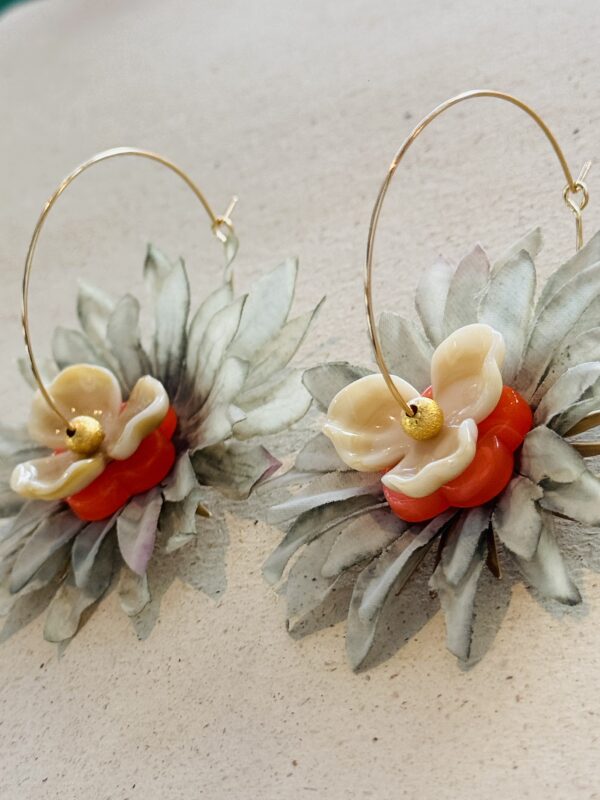 Boucles d'oreilles CALYPSO gris, orange – Image 2