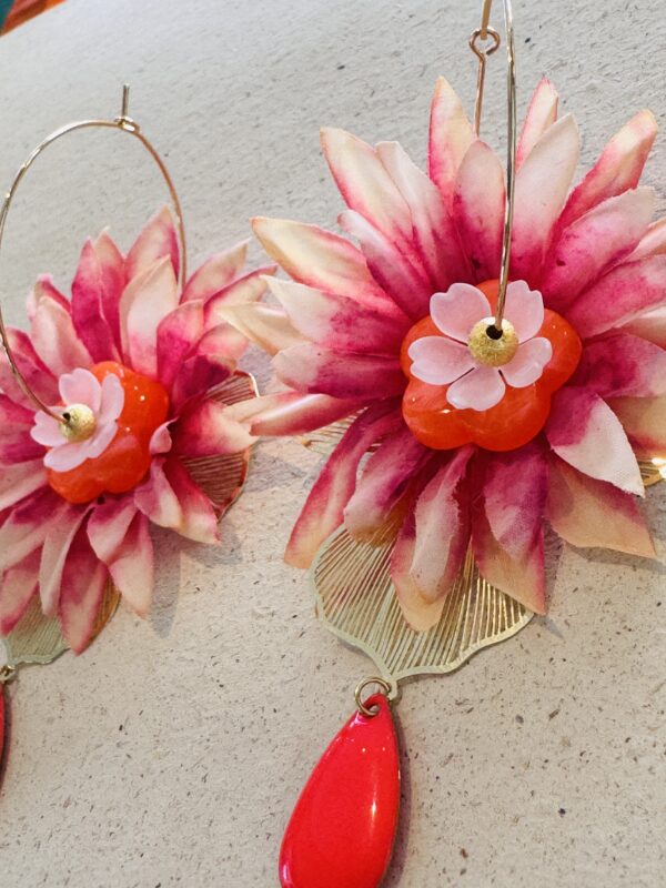 Boucles d'oreilles NAÏDA rose – Image 2