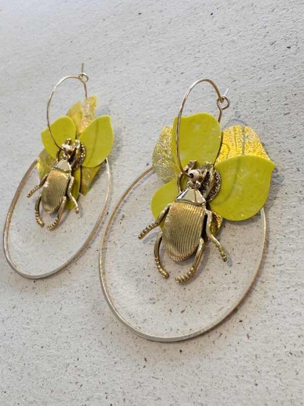 Boucles d'oreilles NEFERTITI jaune – Image 2