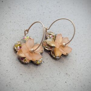 Boucles d'oreilles NAÏA saumon, jaune