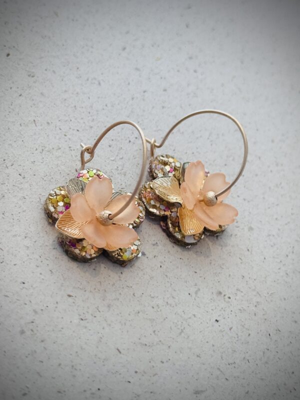 Boucles d'oreilles NAÏA saumon, jaune