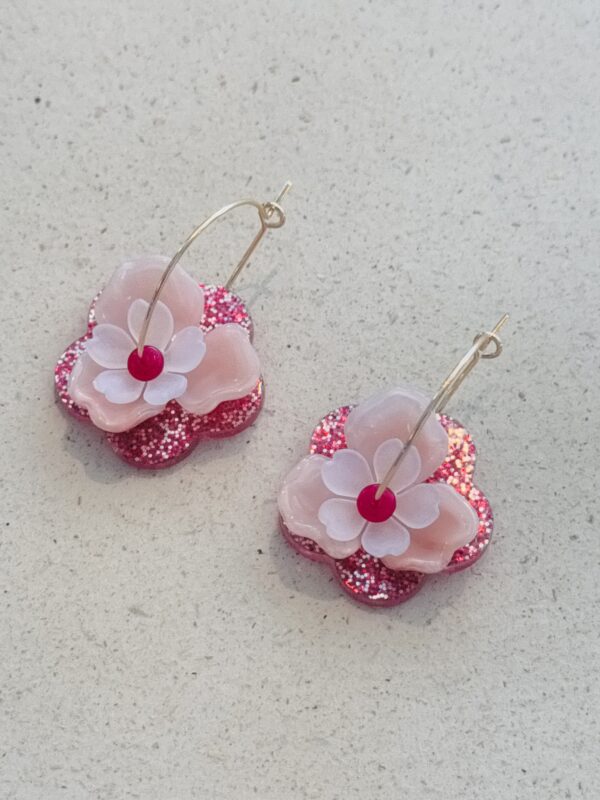 Boucles d'oreilles LAURE framboise – Image 2