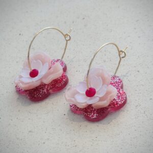 Boucles d'oreilles LAURE framboise