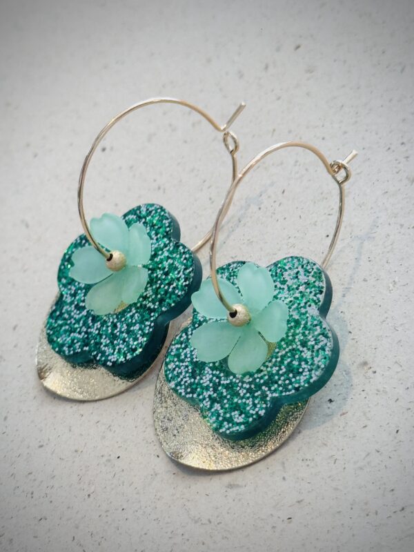 Boucles d'oreilles POEMA vert