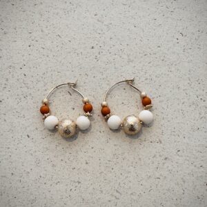 Boucles d'oreilles ELLA orange, écru