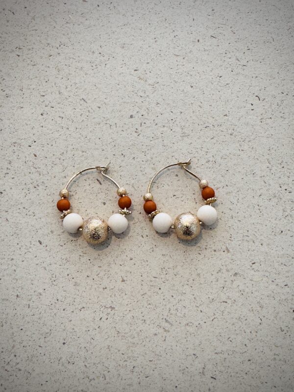 Boucles d'oreilles ELLA orange, écru