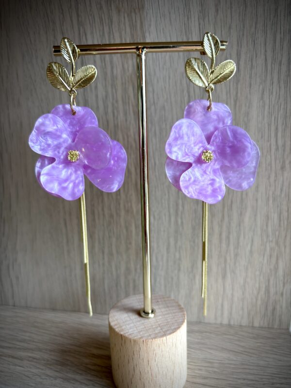 Boucles d'oreilles NOUNA mauve
